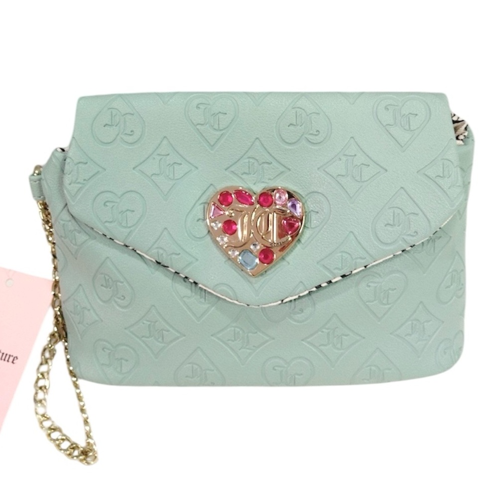 NWT JUICY COUTURE GLITZ OUT MINI WRISTLET WITH PULL COOL BLUE $39